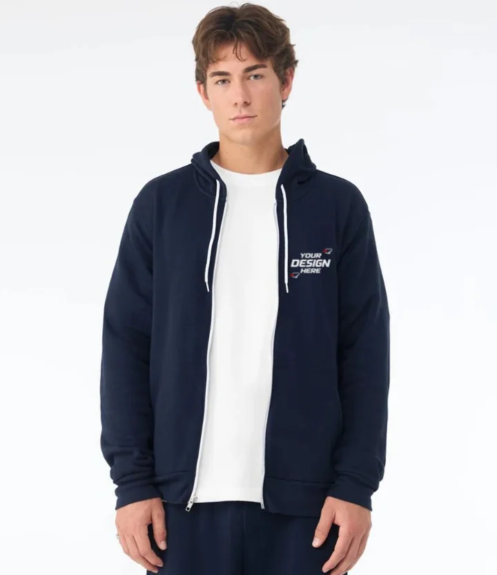Bella+Canvas Unisex polycotton fleece full-zip hoodie