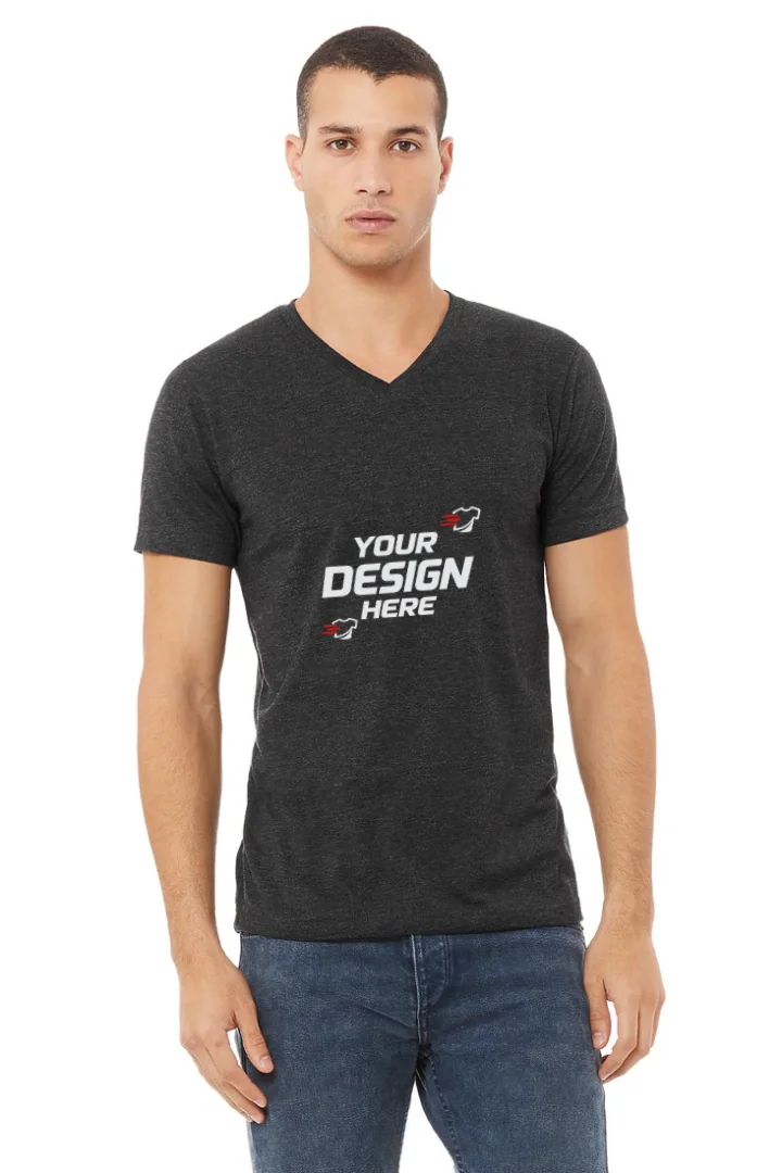 Bella+Canvas Unisex heather CVC short sleeve v-neck tee