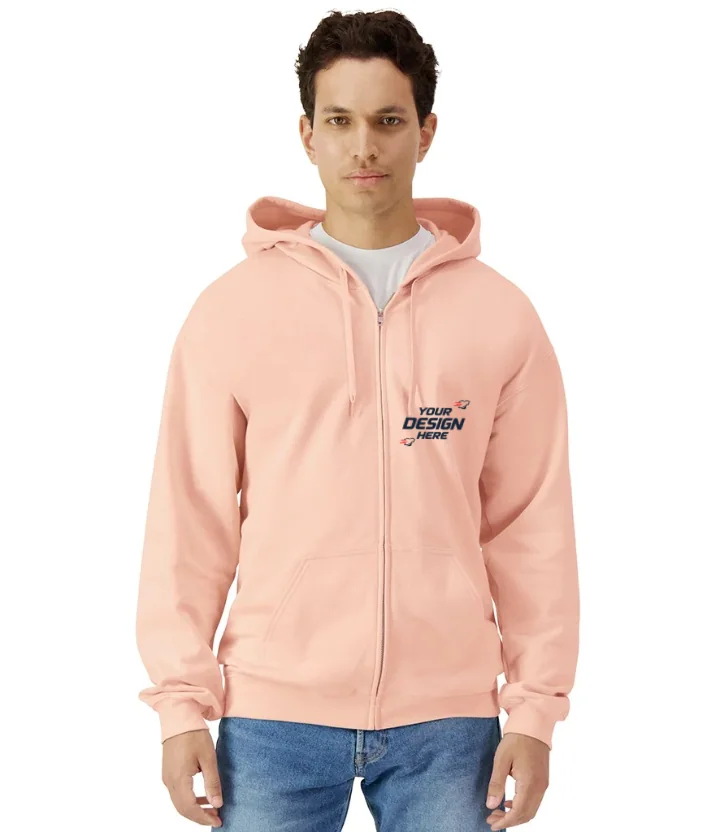 Gildan Softstyle midweight fleece adult full-zip hooded sweatshirt